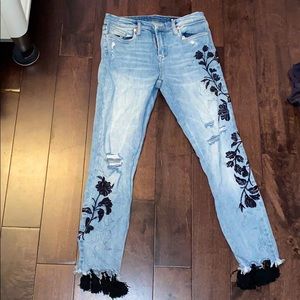 BLANKNYC detailed black rose jeans size 28